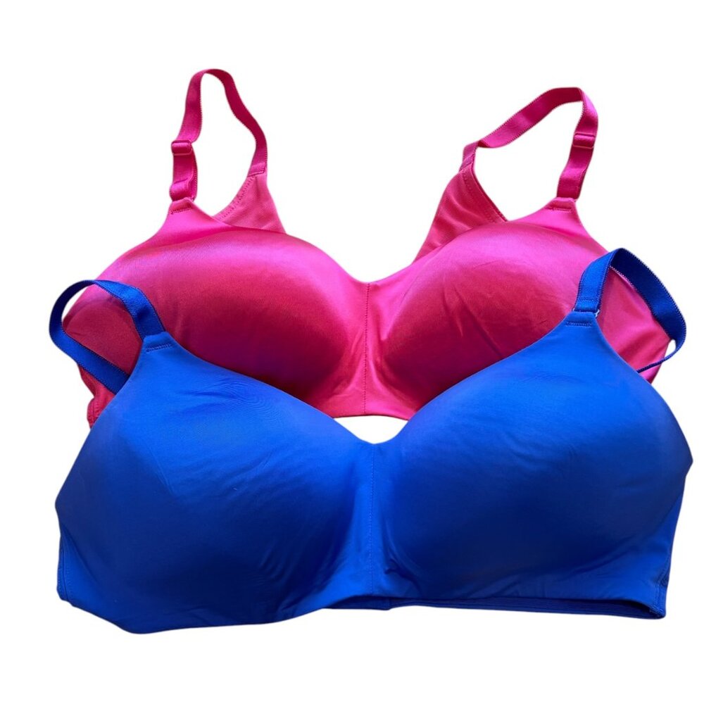 Torrid Curve 38C Blue & Pink Wireless Full-Coverage Bras Nylon & Spandex Comfort